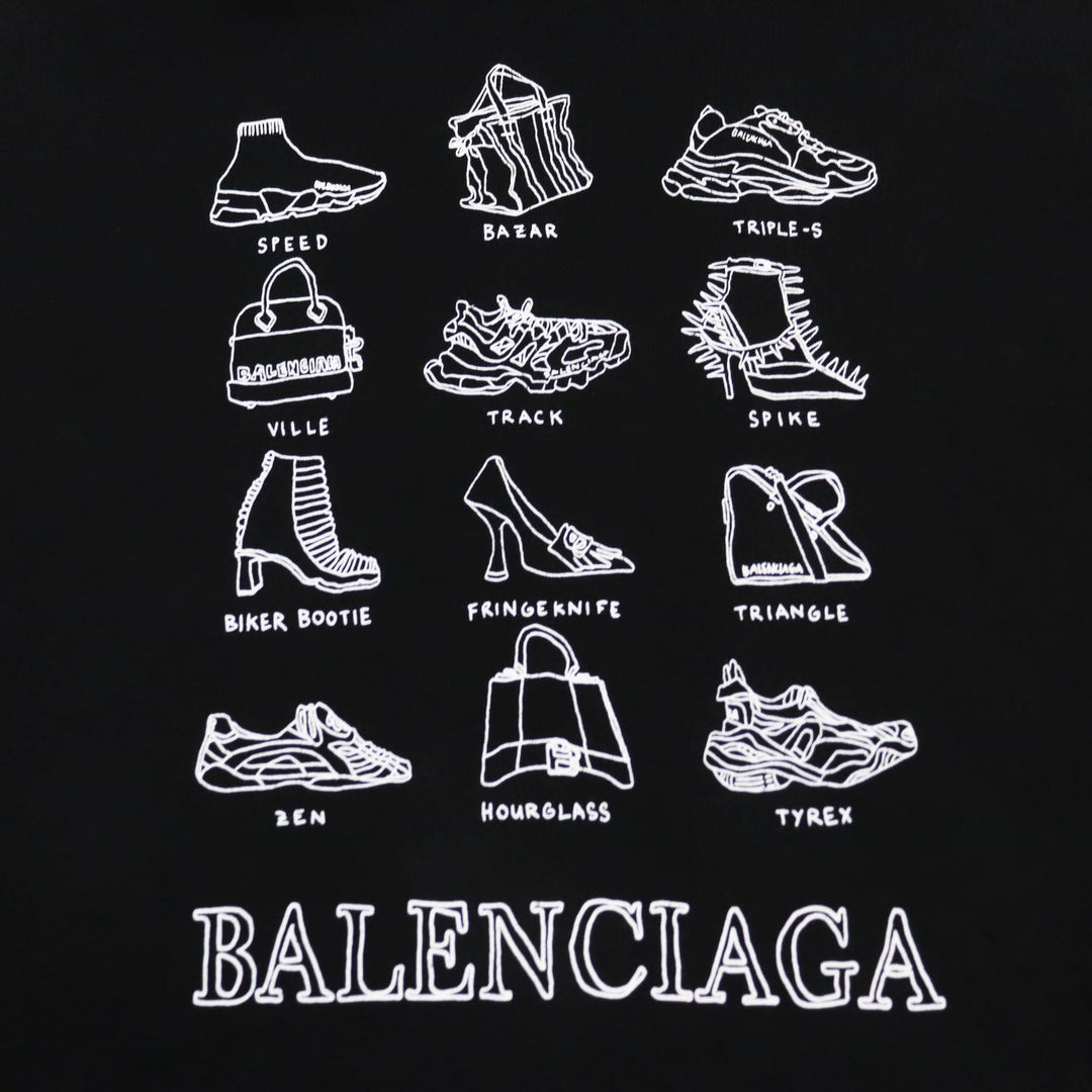 BALENCIAGA Hoodie 578135 Outer material: 100% cotton black mens XS Used Authentic