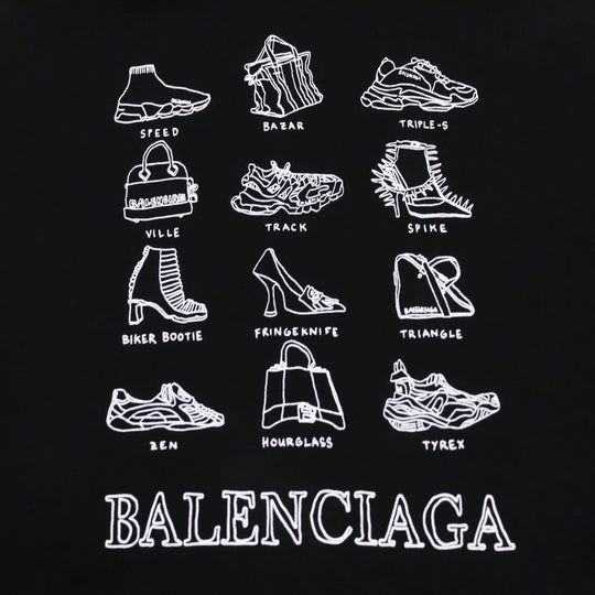 BALENCIAGA Hoodie 578135 Outer material: 100% cotton black mens XS Used Authentic