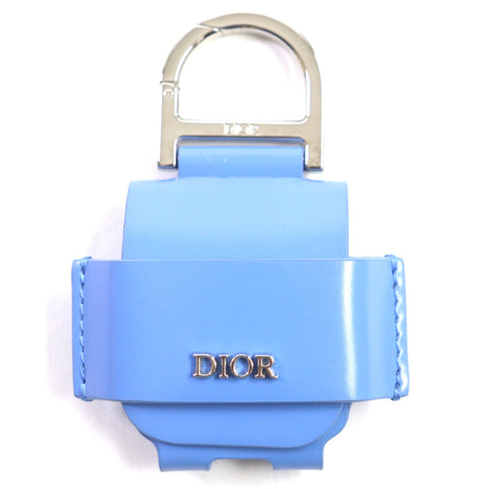 Dior HOMME key ring Main: Leather Light Blue Silver mens Used Authentic