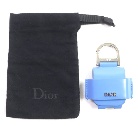 Dior HOMME key ring Main: Leather Light Blue Silver mens Used Authentic