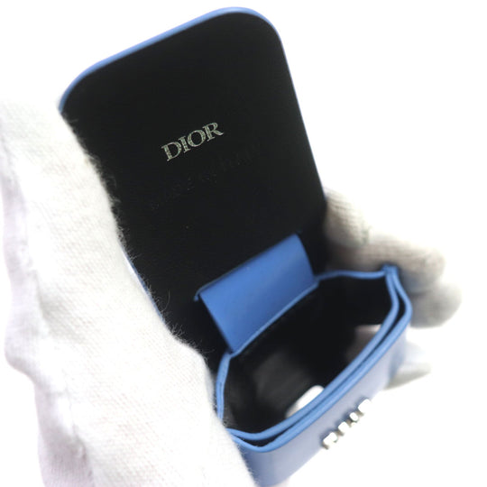 Dior HOMME key ring Main: Leather Light Blue Silver mens Used Authentic