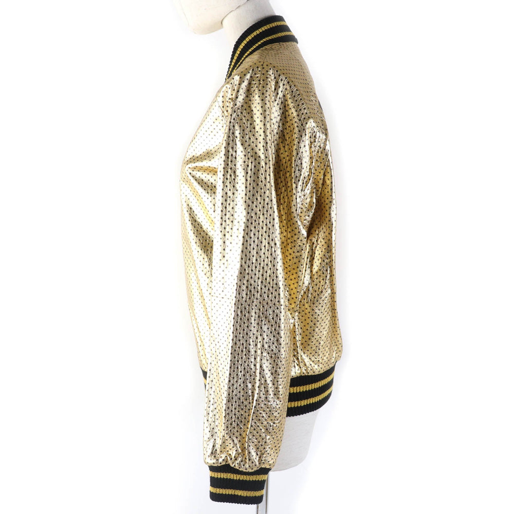 GUCCI Bomber jacket 519455 Main: Sheepskin, Part: 97% cotton, Part: 2% nylon, Part: 1% polyurethane, Lining: 100% cotton gold Women 38 Used Authentic