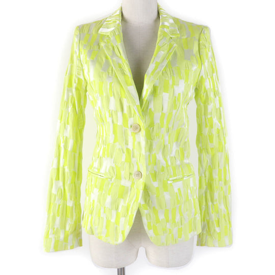 ISSEY MIYAKE Jacket IM31FD016 Main: 46% cotton, Main: 42% polyester, Main: 12% polyurethane, Lining: 100% polyester yellow Women 2 Used Authentic