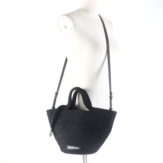 BALENCIAGA Handbag 695612 Nylon black Ibiza Small Women Used Authentic