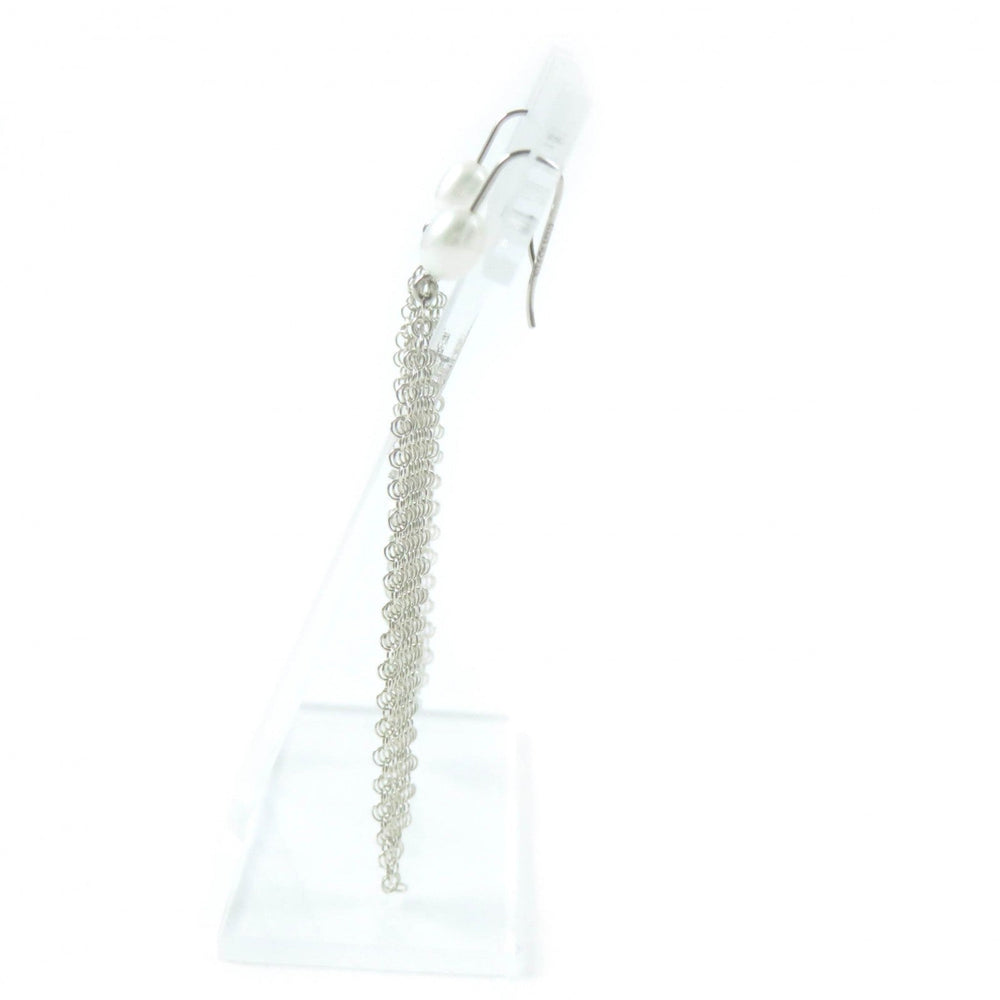 TIFFANY&Co. Pierce Main: AG925, Part: Pearl Silver white El Saperetti Mesh Tassel Pierce Women Used Authentic