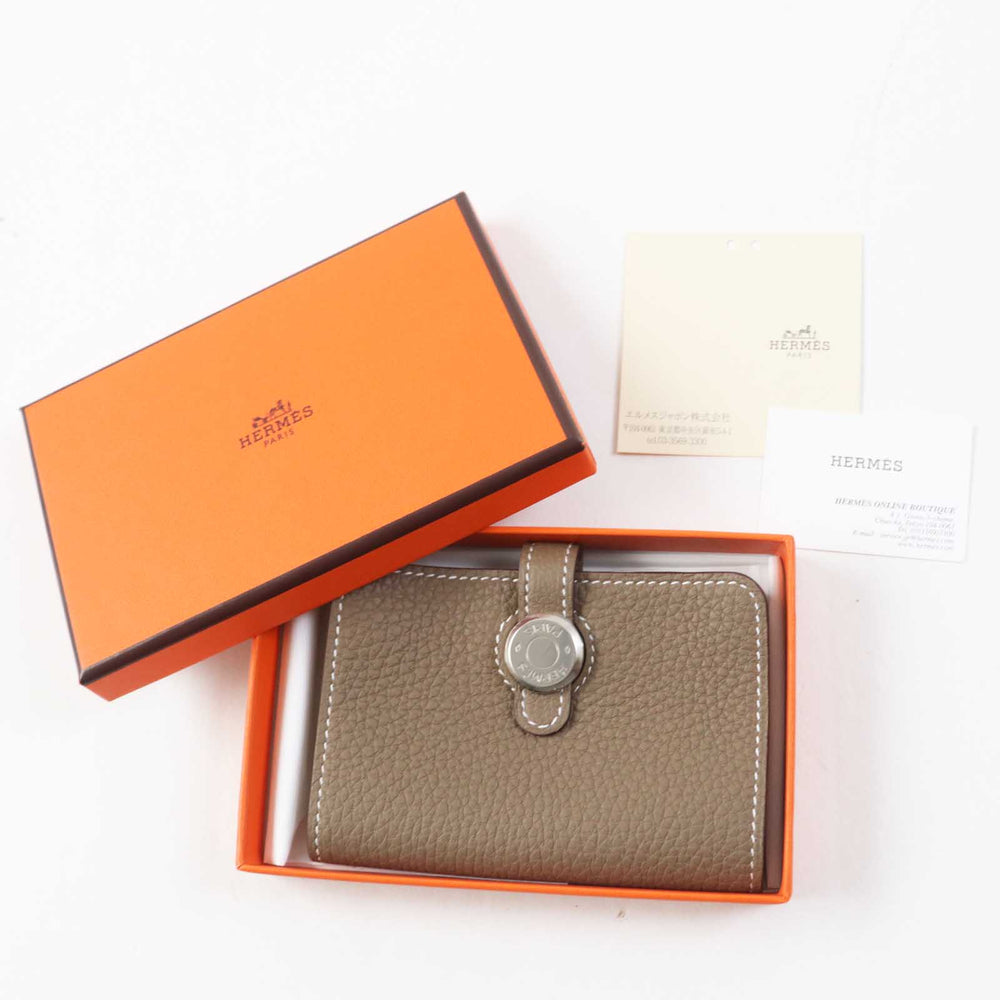 HERMES Card Case Main: Togo Etope Women Used Authentic