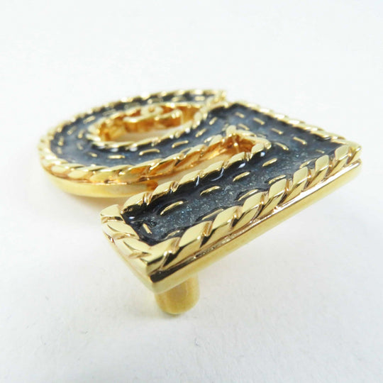 CHANEL Brooch I24P metal Blue gold Women Used Authentic