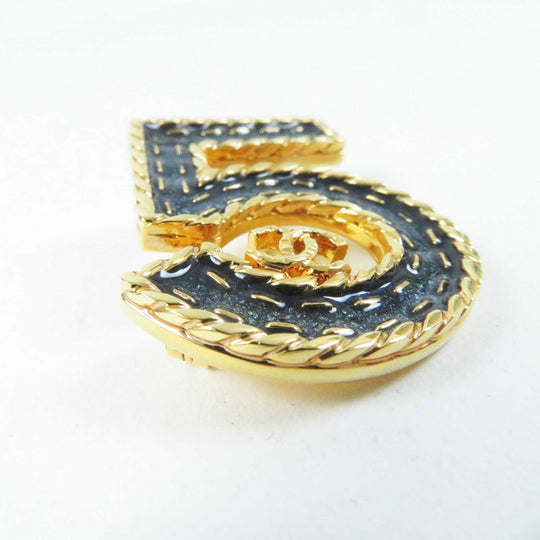 CHANEL Brooch I24P metal Blue gold Women Used Authentic
