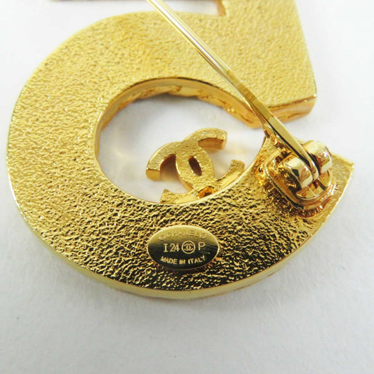 CHANEL Brooch I24P metal Blue gold Women Used Authentic