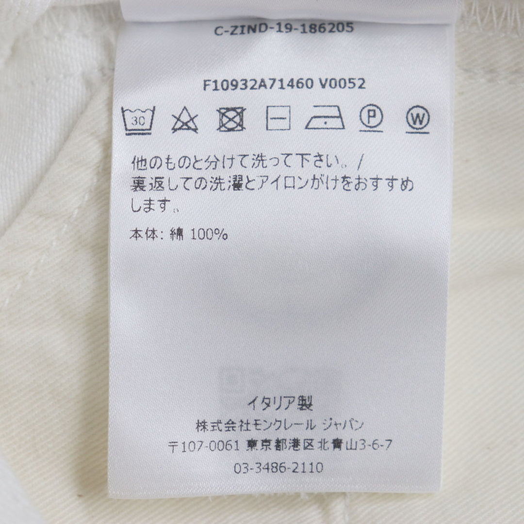MONCLER Denim pants Main: 100% cotton white PANTALONE mens 44 Used Authentic