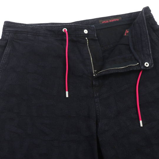 LOUIS VUITTON Denim pants Outer: 100% cotton, Lining: 100% cotton black mens 42 Used Authentic