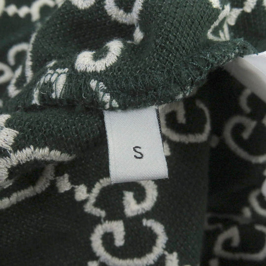 GUCCI Short sleeve polo shirt 598956 Main: 93% cotton, Main: 7% polyurethane, Part: 100% cotton, Part: 89% cotton, Part: 11% polyester green mens S Used Authentic