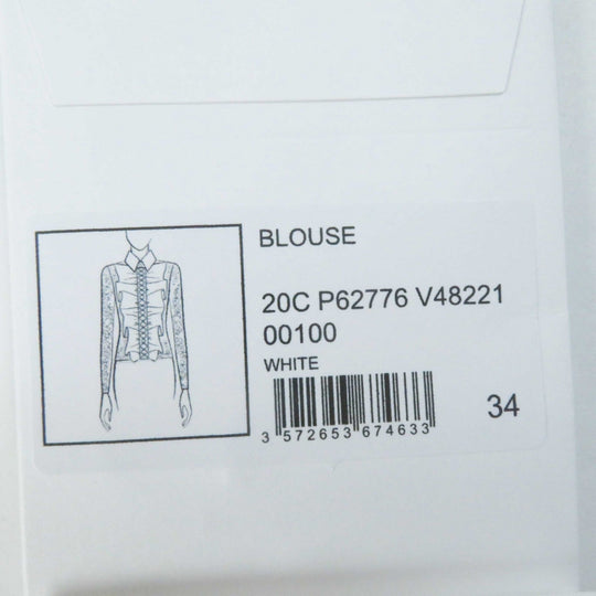 CHANEL blouse P62776 20C Outer: 48% polyamide, Outer: 35% viscose, Outer: 17% elastane, Part: 100% cotton white Women 34 Used Authentic