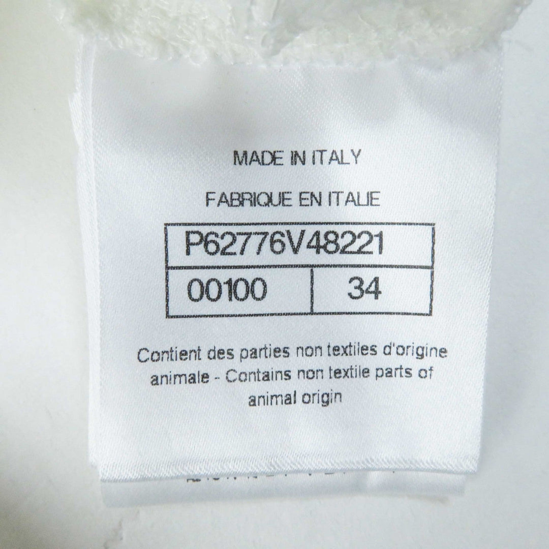 CHANEL blouse P62776 20C Outer: 48% polyamide, Outer: 35% viscose, Outer: 17% elastane, Part: 100% cotton white Women 34 Used Authentic