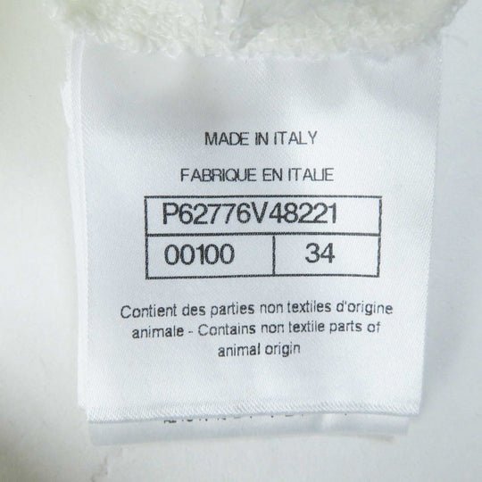 CHANEL blouse P62776 20C Outer: 48% polyamide, Outer: 35% viscose, Outer: 17% elastane, Part: 100% cotton white Women 34 Used Authentic