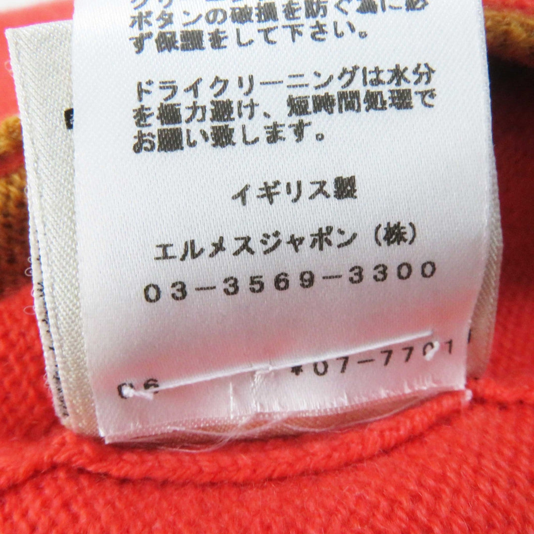 HERMES cardigan Main: 100% cashmere Orange Women 34 Used Authentic