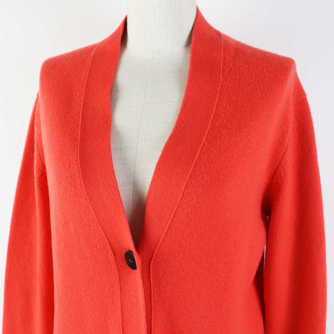 HERMES cardigan Main: 100% cashmere Orange Women 34 Used Authentic