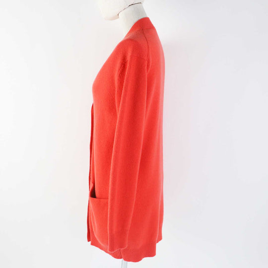HERMES cardigan Main: 100% cashmere Orange Women 34 Used Authentic