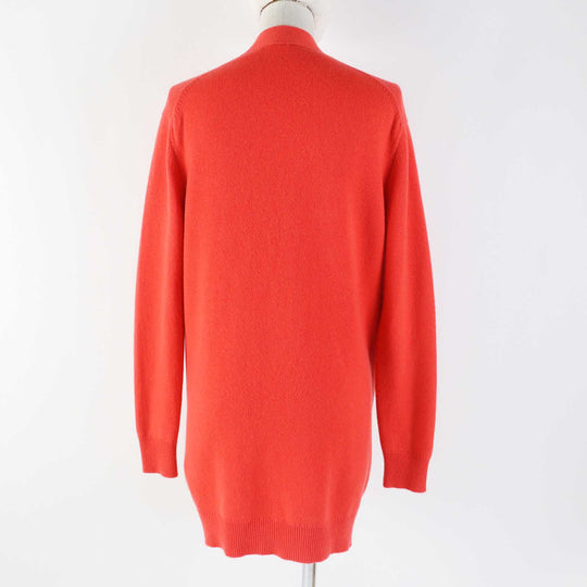 HERMES cardigan Main: 100% cashmere Orange Women 34 Used Authentic