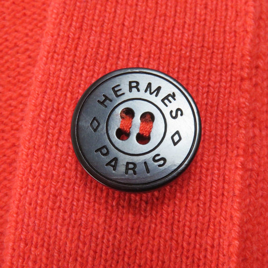 HERMES cardigan Main: 100% cashmere Orange Women 34 Used Authentic