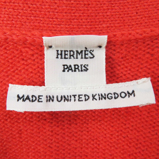 HERMES cardigan Main: 100% cashmere Orange Women 34 Used Authentic