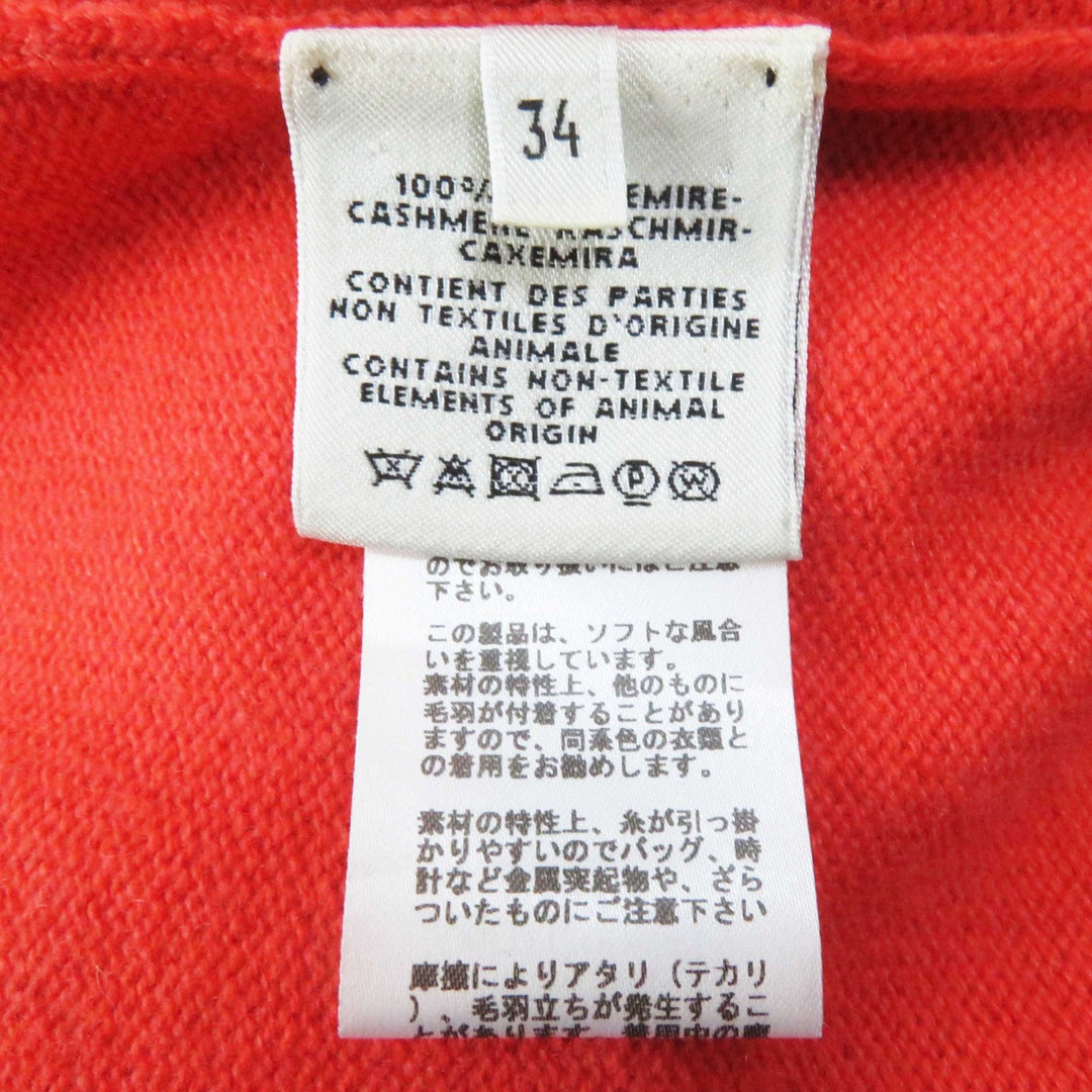 HERMES cardigan Main: 100% cashmere Orange Women 34 Used Authentic