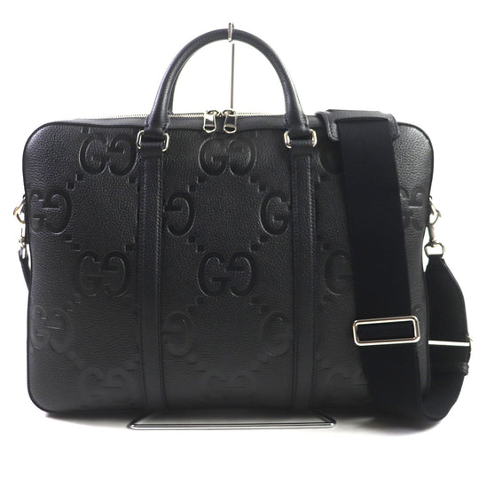 GUCCI Business bag 658573 Main: Leather black Jumbo GG mens Used Authentic