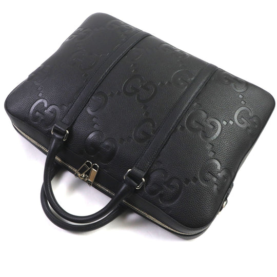 GUCCI Business bag 658573 Main: Leather black Jumbo GG mens Used Authentic