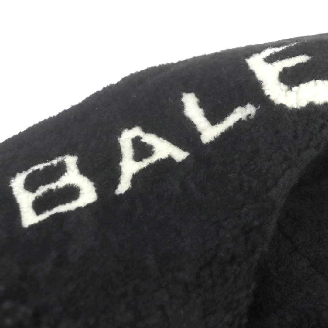 BALENCIAGA leather jacket 436548 Main: Sheep leather black Bombardier Shearling Jacket mens 36 Used Authentic