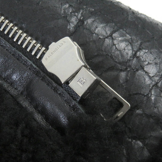 BALENCIAGA leather jacket 436548 Main: Sheep leather black Bombardier Shearling Jacket mens 36 Used Authentic