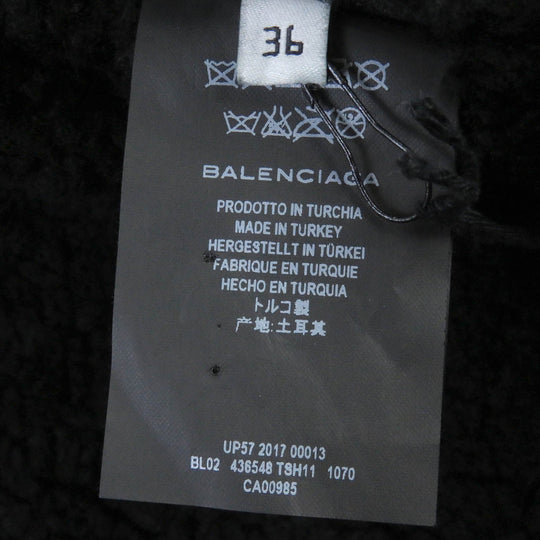 BALENCIAGA leather jacket 436548 Main: Sheep leather black Bombardier Shearling Jacket mens 36 Used Authentic