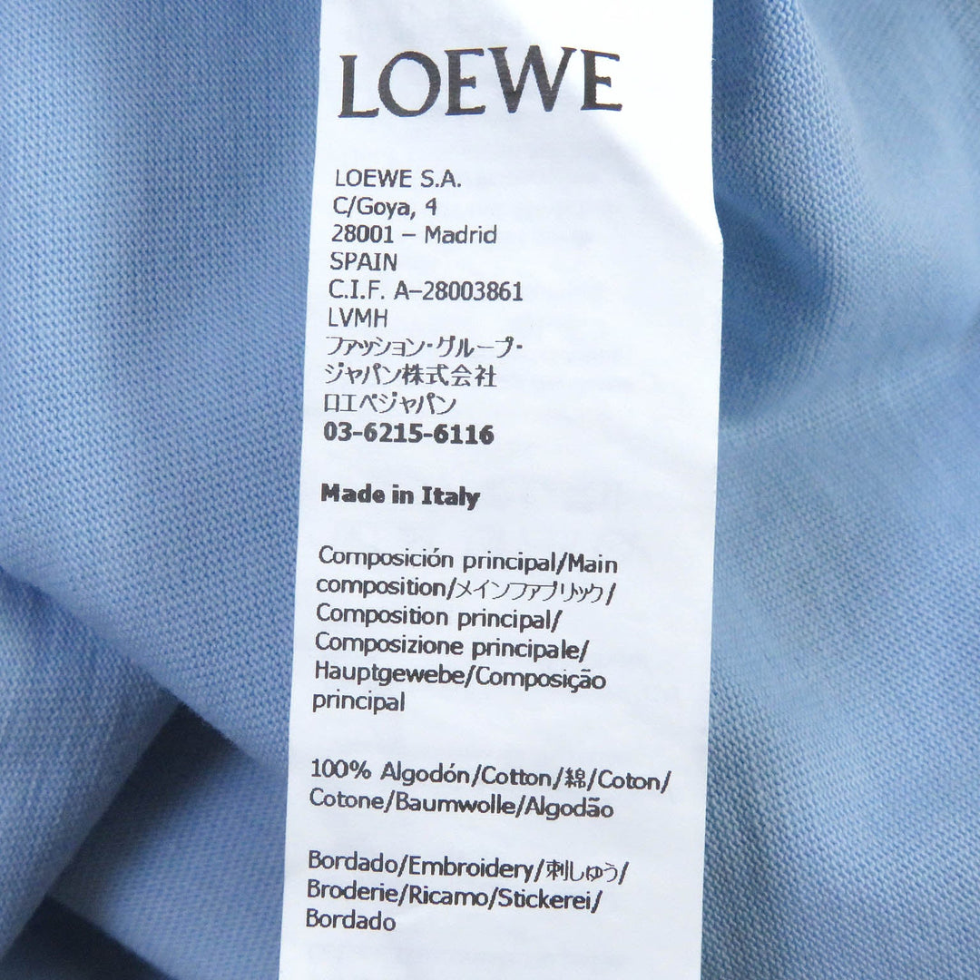 LOEWE Short sleeve T-shirt H526Y22XA4 Main: 100% cotton, some parts: 98% cotton, some parts: 2% elastane Light blue mens XL Used Authentic