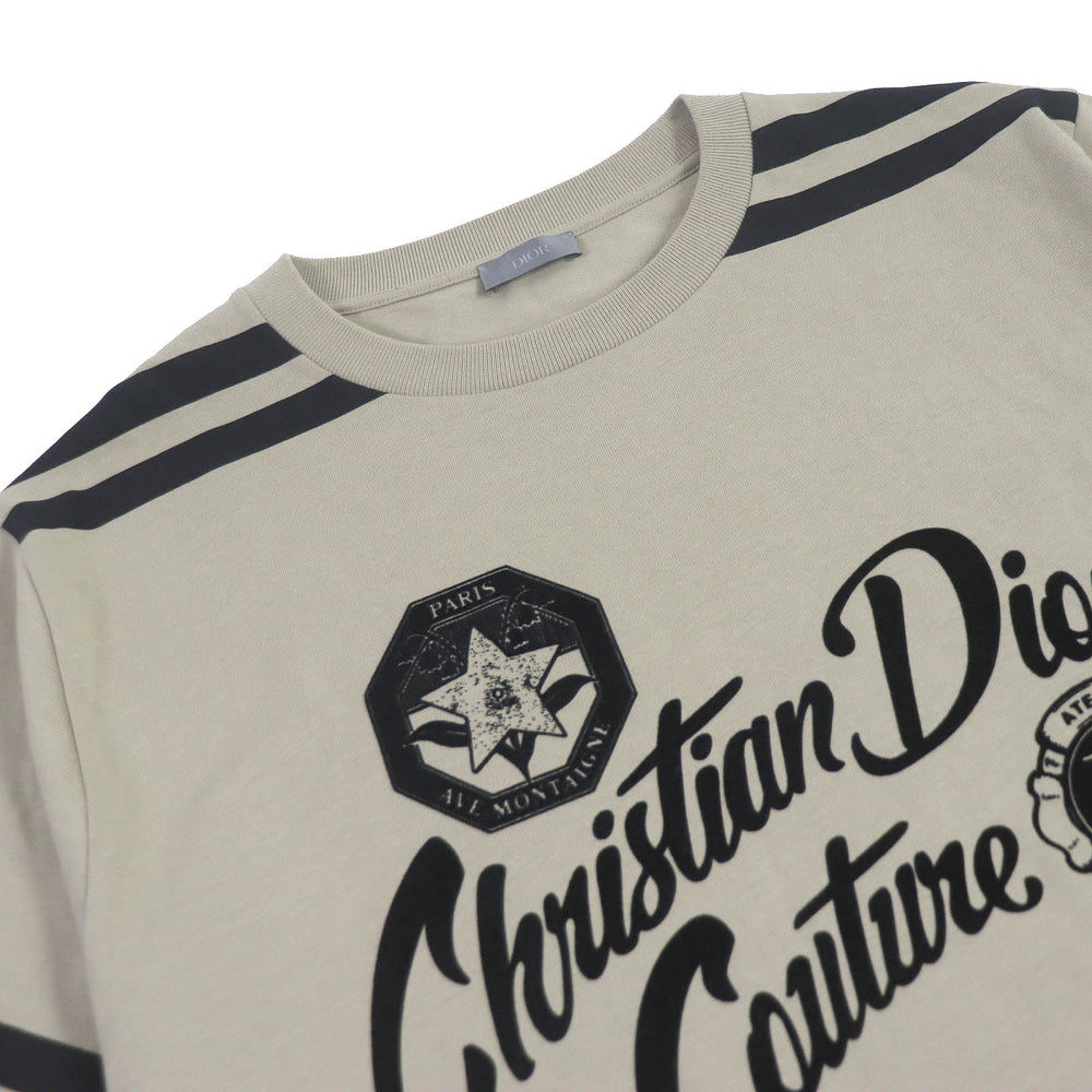 Dior HOMME Short sleeve T-shirt 483J636B0554 Main: 100% cotton, Part: 100% polyester beige mens X3L Used Authentic