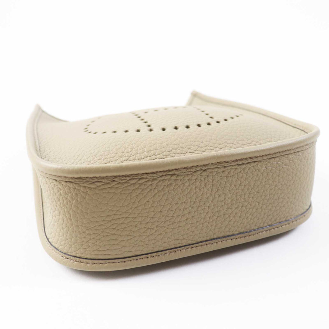 HERMES Shoulder Bag Main�FTaurillon Clemence Beige Alpha Evelyn TPM Women Used Authentic