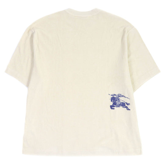 BURBERRY Short sleeve T-shirt 8081233 Main: 100% cotton, some parts: 98% cotton, some parts: 2% elastane Ivory mens L Used Authentic