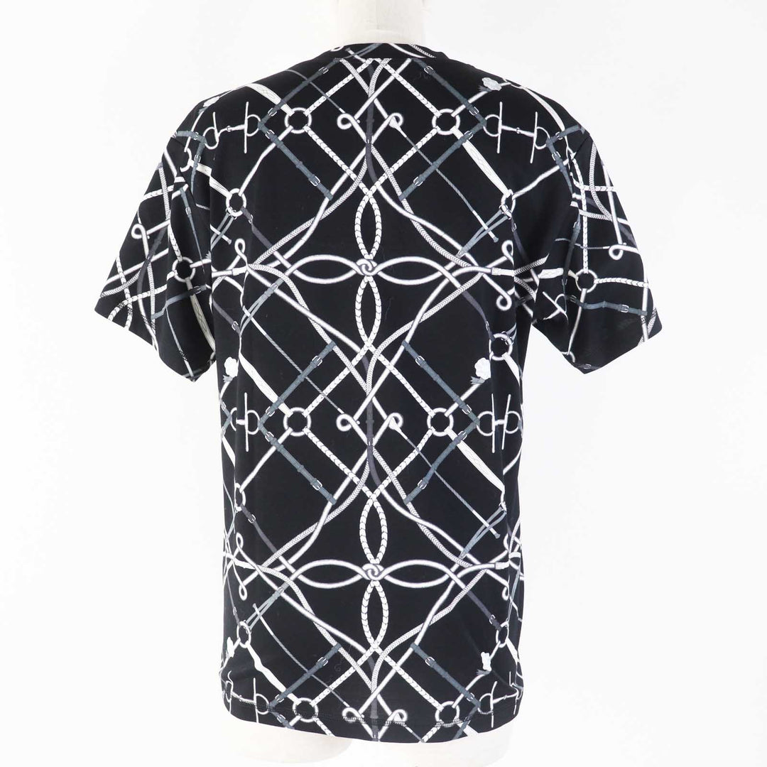 HERMES Short sleeve T-shirt Main: 100% cotton black PARCOURS SANS FAUTE PERFECT COURSE Women 34 Used Authentic
