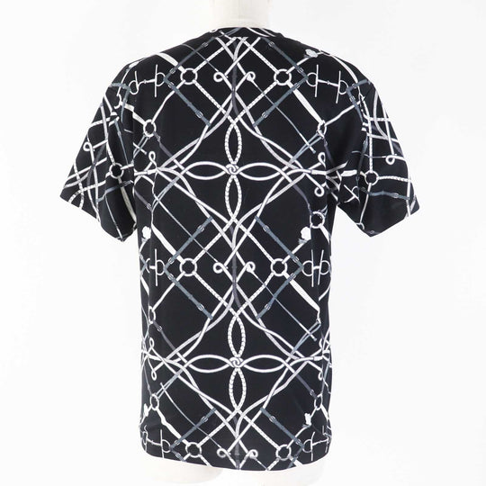 HERMES Short sleeve T-shirt Main: 100% cotton black PARCOURS SANS FAUTE PERFECT COURSE Women 34 Used Authentic