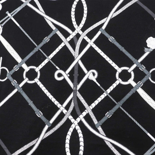 HERMES Short sleeve T-shirt Main: 100% cotton black PARCOURS SANS FAUTE PERFECT COURSE Women 34 Used Authentic