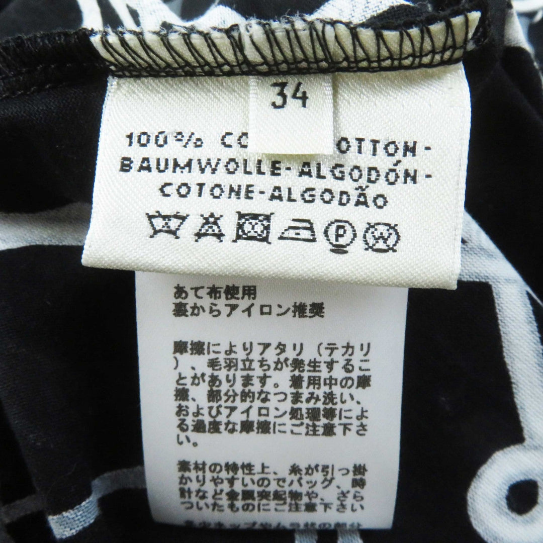 HERMES Short sleeve T-shirt Main: 100% cotton black PARCOURS SANS FAUTE PERFECT COURSE Women 34 Used Authentic