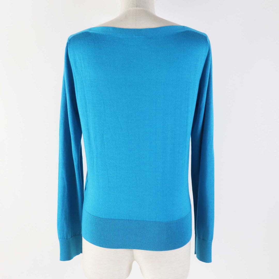 HERMES knit Outer material: 50% cashmere, Outer material: 50% silk Light blue white Women 34 Used Authentic