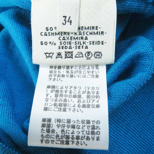HERMES knit Outer material: 50% cashmere, Outer material: 50% silk Light blue white Women 34 Used Authentic