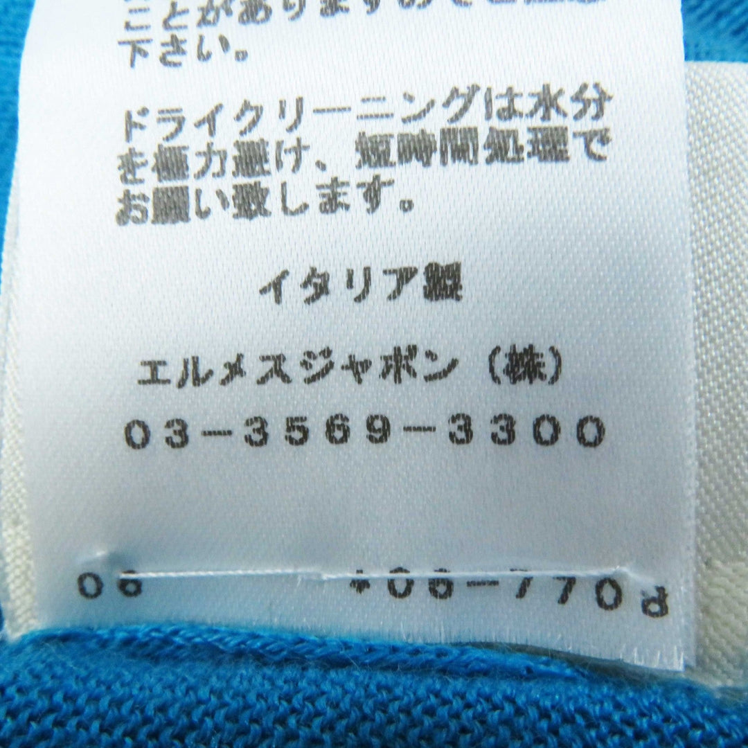 HERMES knit Outer material: 50% cashmere, Outer material: 50% silk Light blue white Women 34 Used Authentic