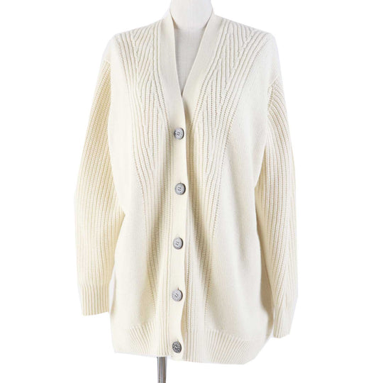 HERMES cardigan 3E2702D1 Outer material: 64% cashmere, Outer material: 36% cotton Ivory Women 34 Used Authentic