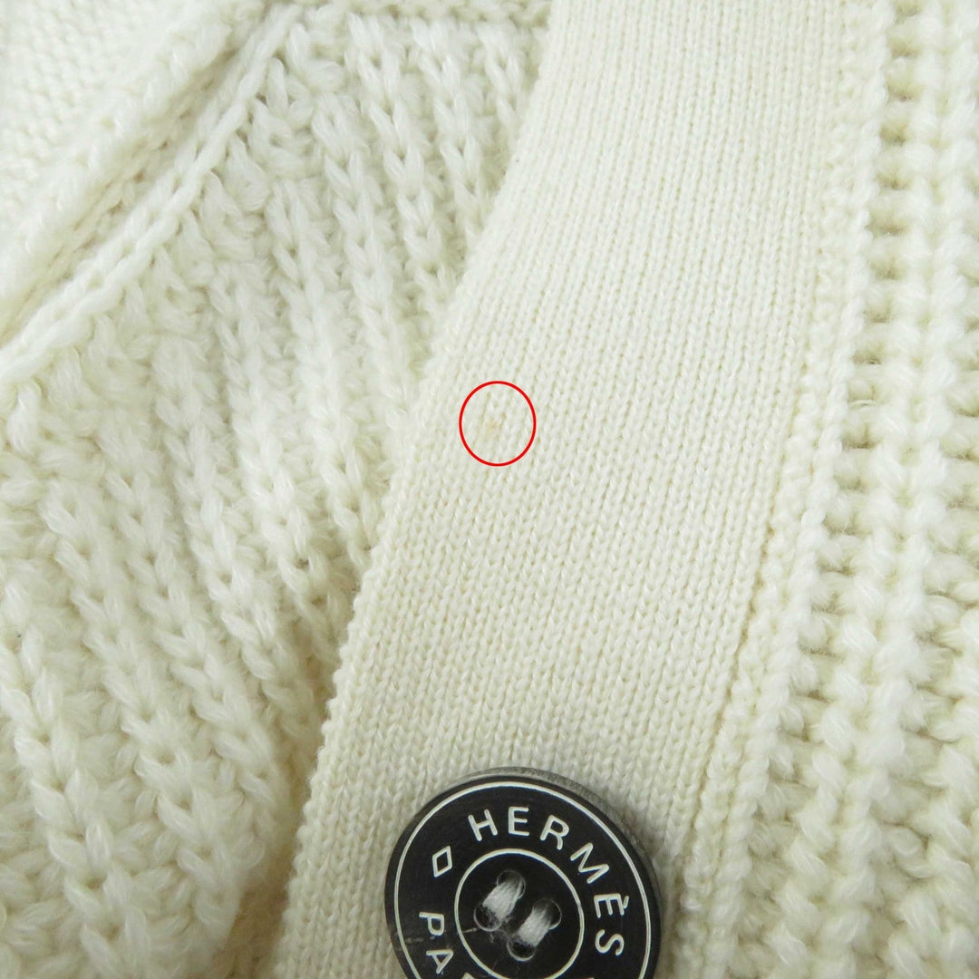 HERMES cardigan 3E2702D1 Outer material: 64% cashmere, Outer material: 36% cotton Ivory Women 34 Used Authentic