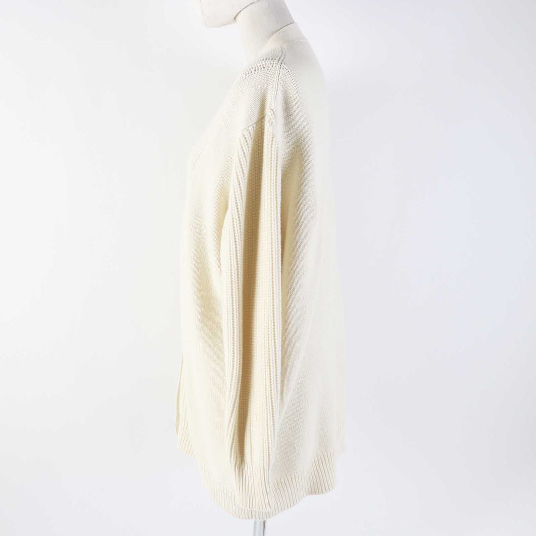 HERMES cardigan 3E2702D1 Outer material: 64% cashmere, Outer material: 36% cotton Ivory Women 34 Used Authentic