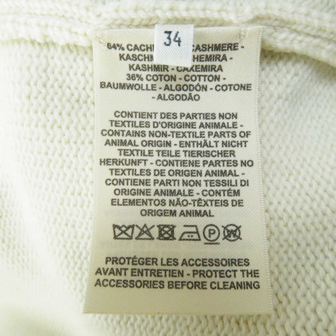 HERMES cardigan 3E2702D1 Outer material: 64% cashmere, Outer material: 36% cotton Ivory Women 34 Used Authentic