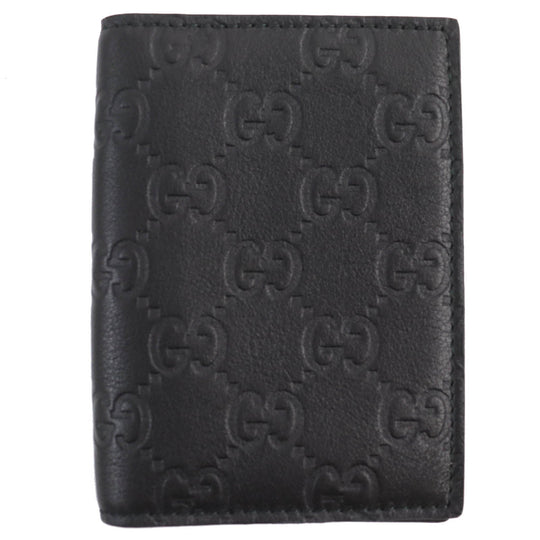 GUCCI Card Case 146230 Main: Leather black mens Used Authentic