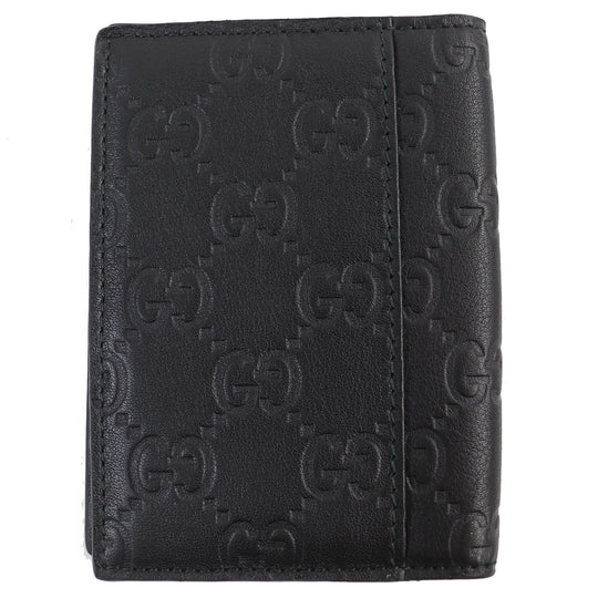 GUCCI Card Case 146230 Main: Leather black mens Used Authentic