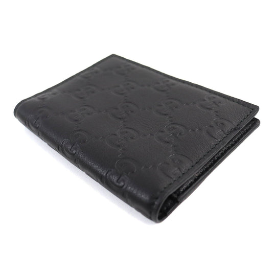 GUCCI Card Case 146230 Main: Leather black mens Used Authentic