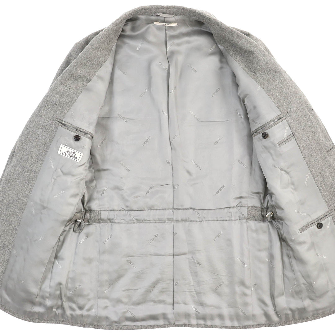 HERMES tailored jacket Outer: 100% wool, Filling: 100% polyester, Lining: 100% cupra gray mens 46 Used Authentic